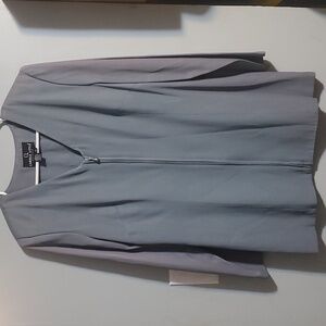 Gray jacket with zipper front